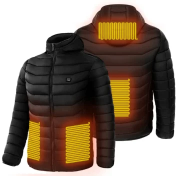 heated puffer jacket with hood