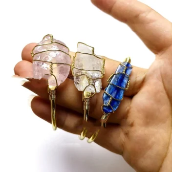 natural crystal rough stone bracelet