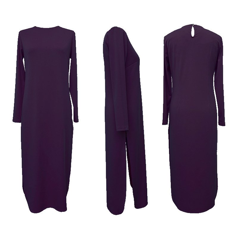 Modest Maxi Dress Set for Muslim Women – Elegant Long Sleeve Two-Piece Outfit - Image 6