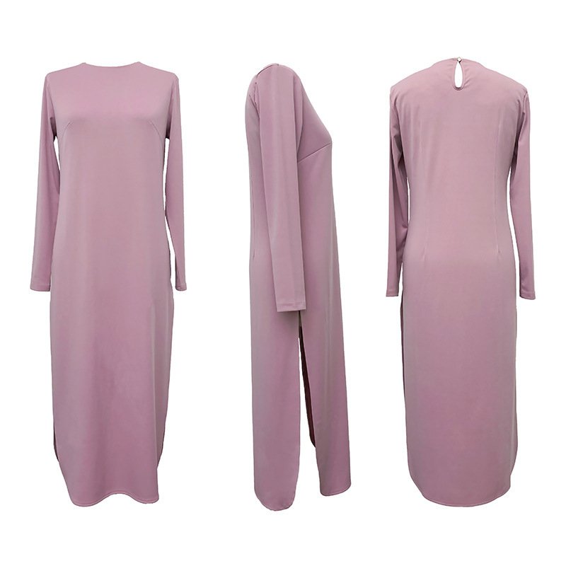 Modest Maxi Dress Set for Muslim Women – Elegant Long Sleeve Two-Piece Outfit - Image 5