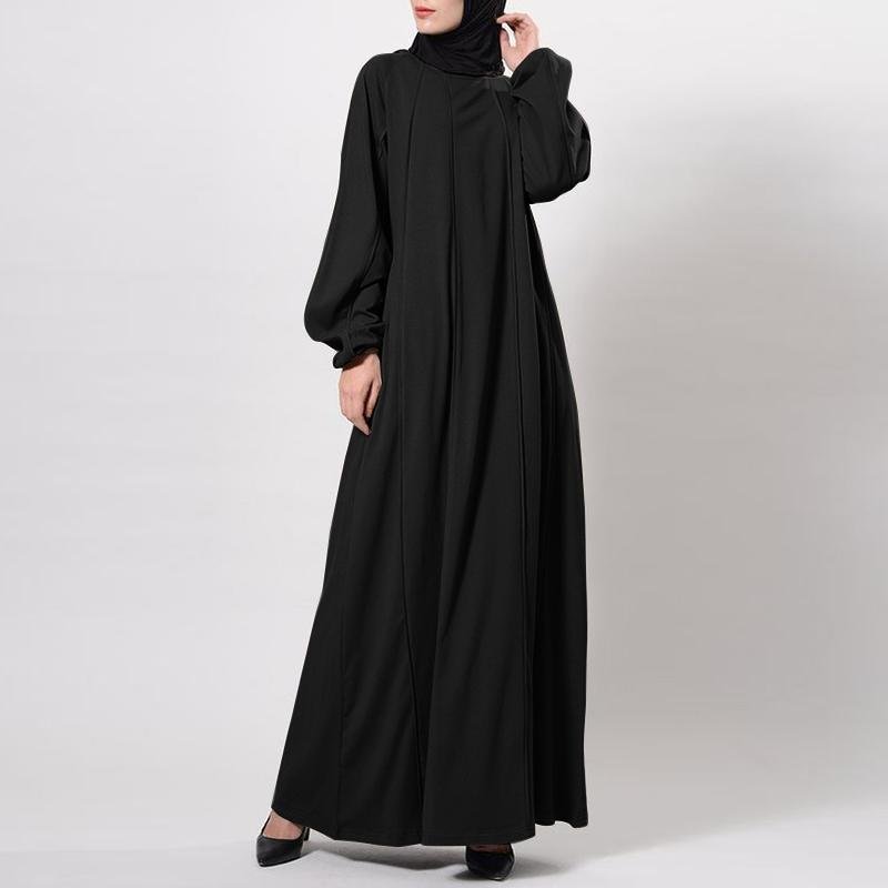 Temperament Commute Solid Color Dress Islamic Muslim Loose Robe - Image 8